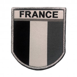 Ecusson militaire drapeau France gris chez www.equipements-militaire.com