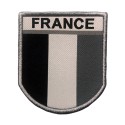 Ecusson militaire drapeau France gris